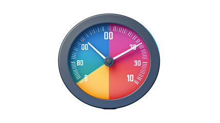 Isolated Colorful Gauge Illustration On Transparent Background