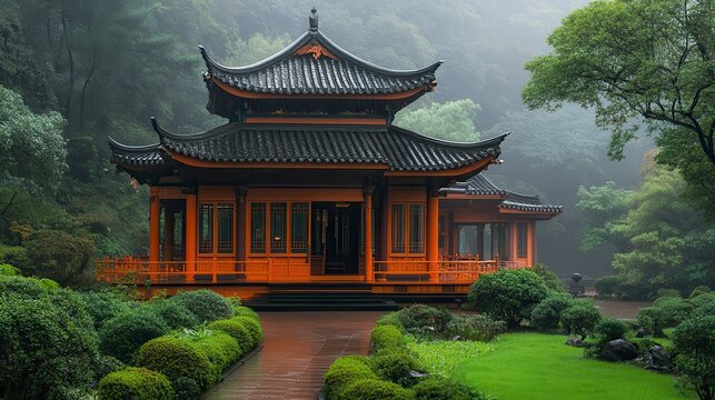 Ornate structure in garden