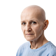 Cancer Patient Portrait isolated on transparent background