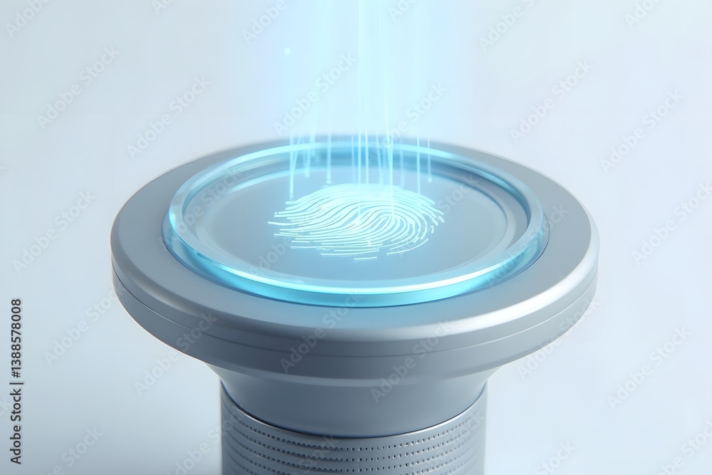 Poster biometric fingerprint reader. fingerprint reader. biometric security system.