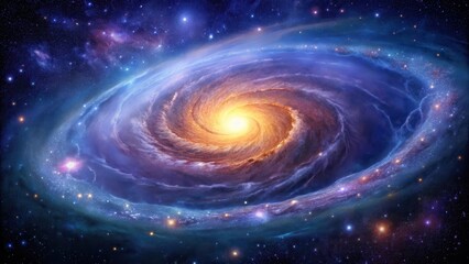 Obraz premium A breathtaking cosmic swirl, a vibrant nebula painting across the dark expanse of space, with radiant stars scattered throughout the celestial canvas.