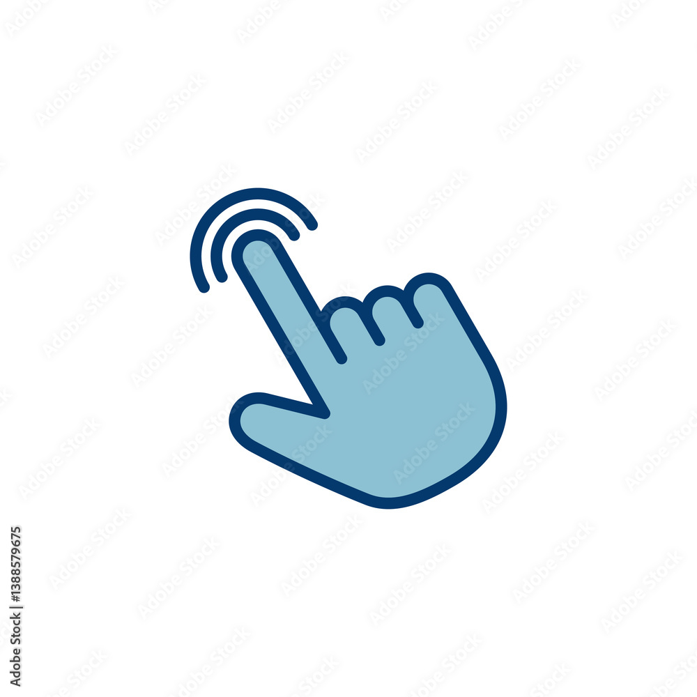Poster hand cursor icon vector isolated on white background. hand click icon. finger pointer vector