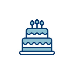 Cake icon vector isolated on white background. Cake vector. Birthday cake icon
