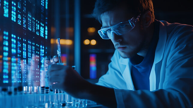 A biohacker developing DIY gene editing kits for personal genetic experiments, home lab with CRISPR tools, genetic samples