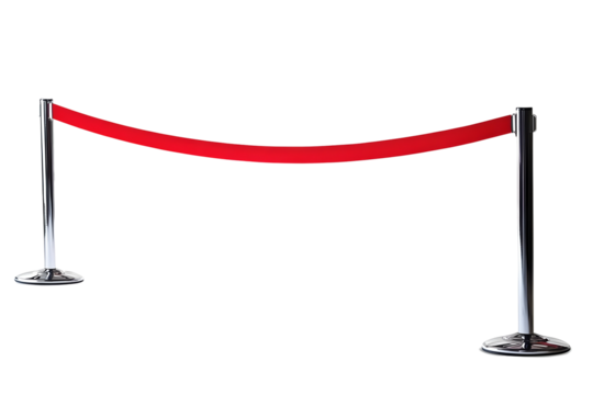 Red Velvet Rope Barrier Illustration Isolated On Black Background