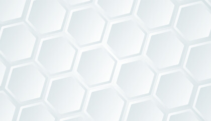 Abstract gray hexagon shapes decorated on white background, Vector Illustration
