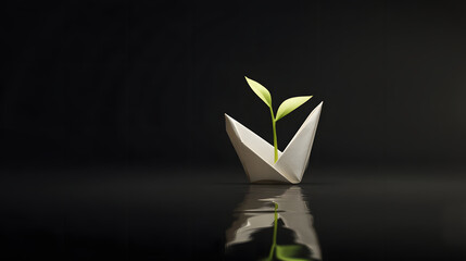 Origami Seedling: Symbol of Growth and Potential