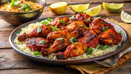 Tandoori Platter With Aromatic Rice, gourmet meal
