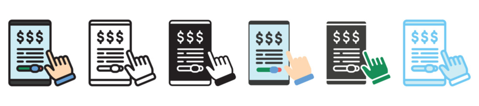 Authorization multi style, mini illustration icon set. outline, flat, glyph, line color, UI, UX, app and web, digital or print. vector EPS 10 related to payment service, economy, ecommerce, market