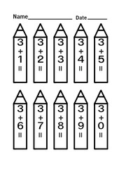 Single Digit Addition ,Worksheet , Add numbers,Mathematics,Digit 