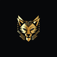 Technology Monogram design template Business sign identity label wolf head logo design, wolf face vector icon. Fox head Vector illustration.