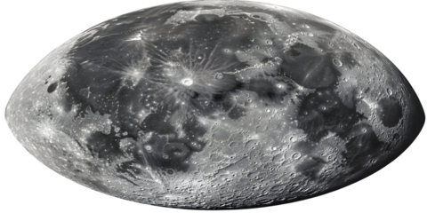 Realistic Isolated Moon Illustration With Grey Surface on Transparent Background