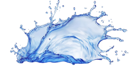 Water Splash Transparent Isolated Illustration of Fluid Blue Drops Abstract Background