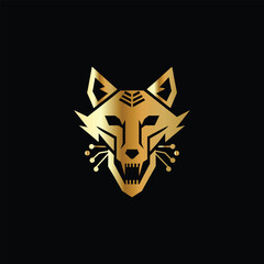 Technology Monogram design template Business sign identity label wolf head logo design, wolf face vector icon. Fox head Vector illustration.