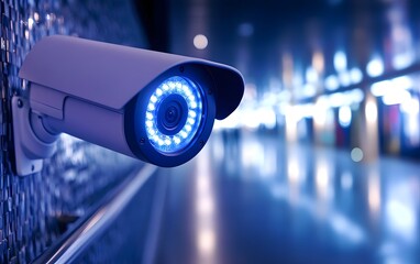 Modern CCTV Security Camera Surveillance System Closeup