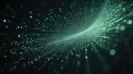 Fototapeta premium Abstract representation of glowing dots forming a swirling tunnel effect