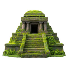 Ancient Stone Pyramid Temple Overgrown With Vines