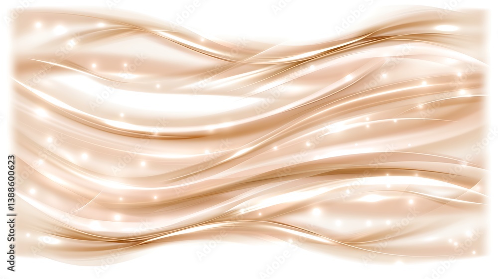 Poster flowing gold lines and sparkling lights create a soft elegant background design