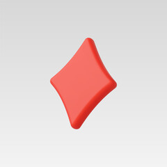 3d Realistic Diamond Suit Icon vector Illustration