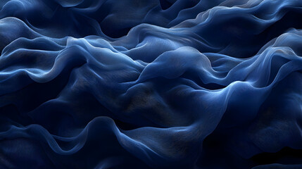 Abstract 3D Blue Fabric Waves Background