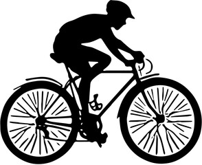 Obraz premium silhouette of a man riding a bike