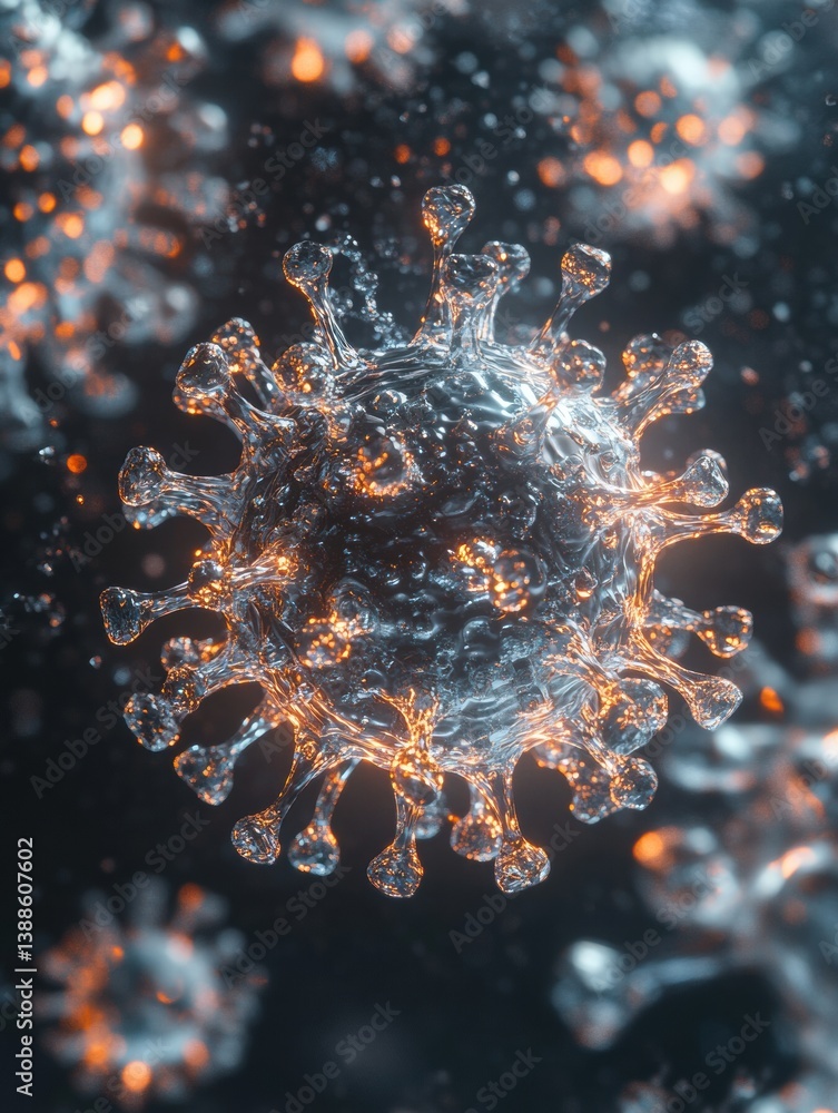 Poster Exploring the intricate structures of adeno-associated virus capsid proteins in a cellular environment with immersive lighting and realism