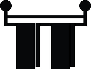 Towel rack vector outline