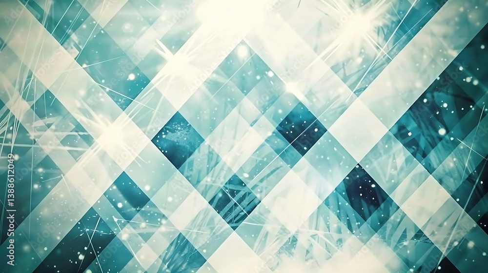 Poster geometric pattern featuring an abstract diamond and burst effect