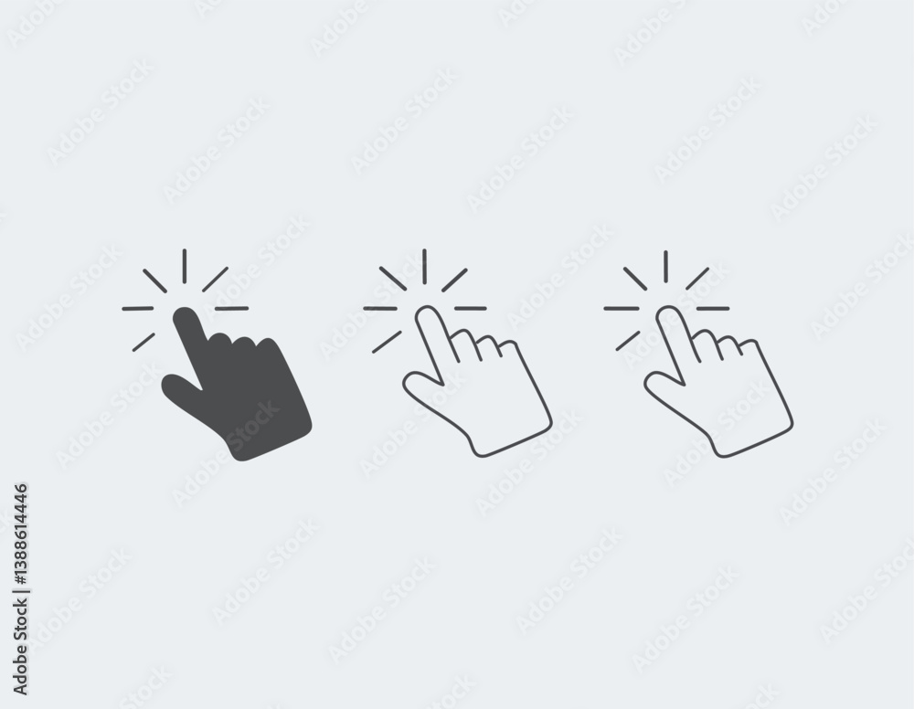 Poster mouse click cursor set. hand cursor. click the icon. mouse pointer set. arrow cursor. i