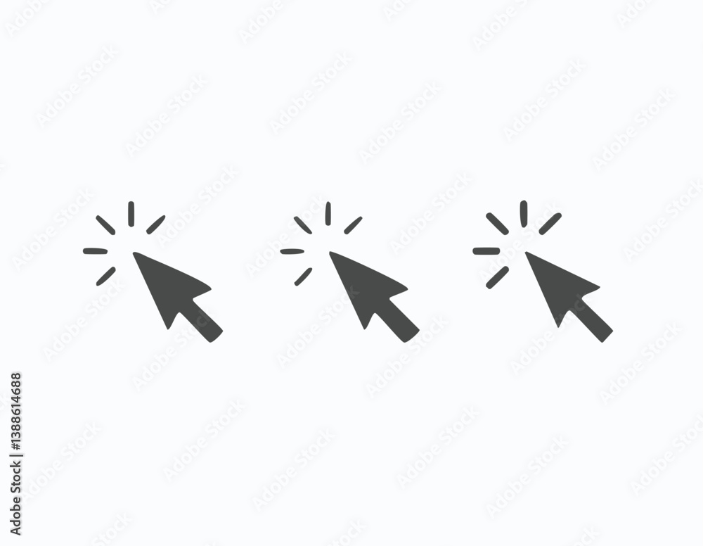 Poster mouse click cursor set. hand cursor. click the icon. mouse pointer set. arrow cursor. i