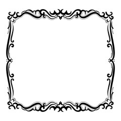 Black ornamental frame illustration on white background