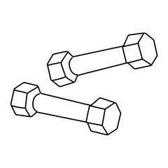 Two dumbbells placed side by side on a flat surface in a fitness environment