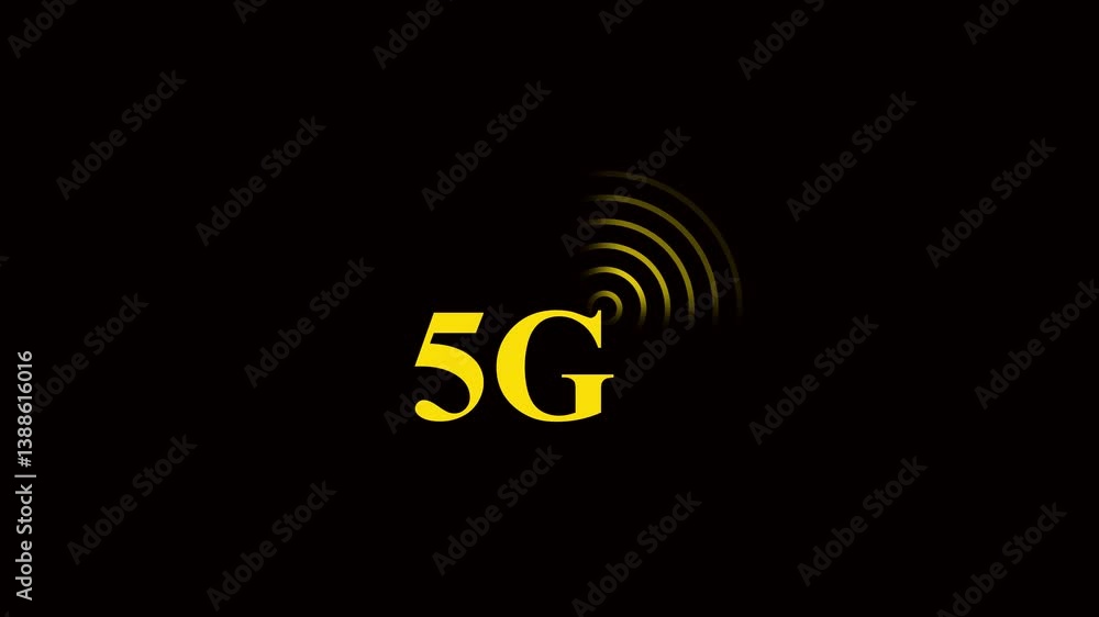 Poster the animated 5g network icon design in flat icon. technology concept icon. 5g network animation on b