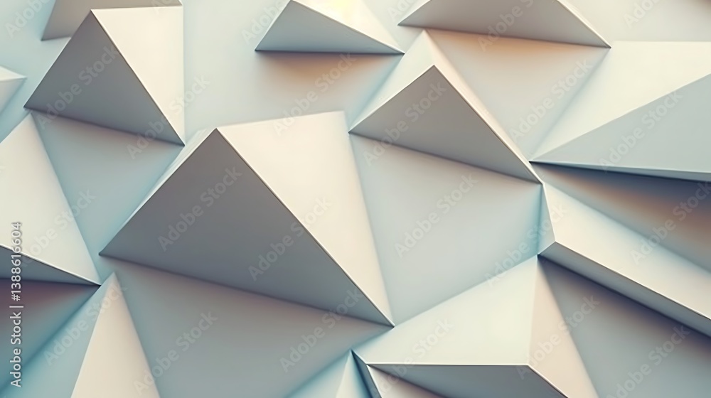 Poster an abstract depiction of multiple geometric shapes in varying orientations