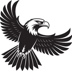 Obraz premium Eagle silhoette vector icon design with white background
