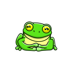 illustration cute cartoon animal frog good for sticker