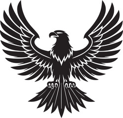 Fototapeta premium Eagle silhoette vector icon design with white background