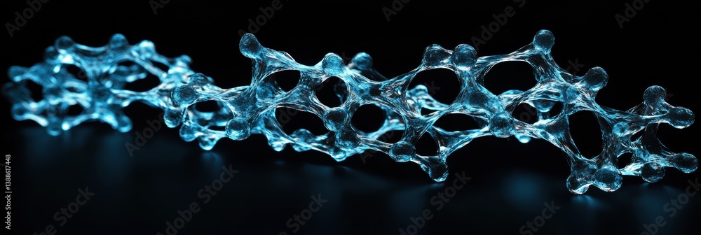 Aufkleber Stunning 3D depiction of AAV virus particle showcasing intricate protein lattice and bioluminescent glow in ultra-high definition