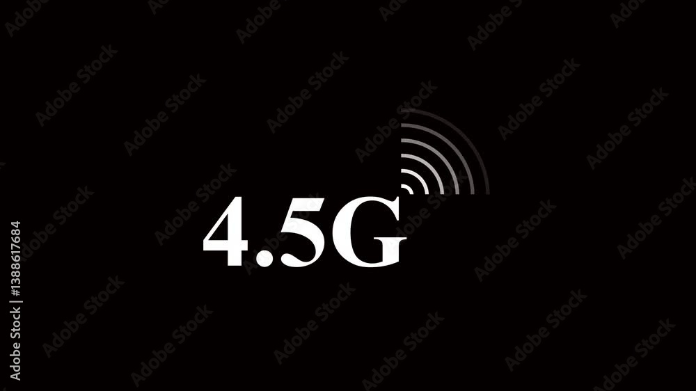 Poster the animated 4.5g network icon design in flat icon. technology concept icon. 4.5g network animation 