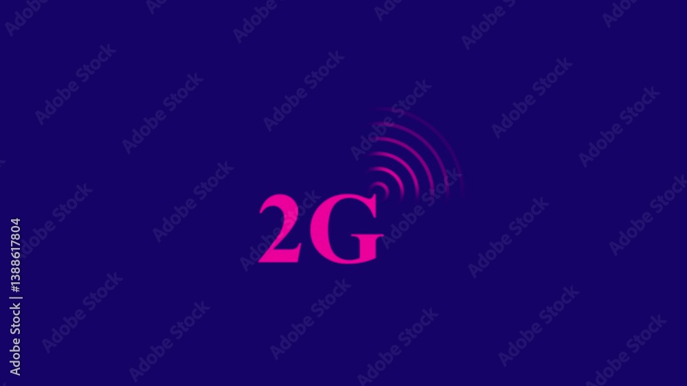 Aufkleber the animated 2g network icon design in flat icon. technology concept icon. 2g network animation on b