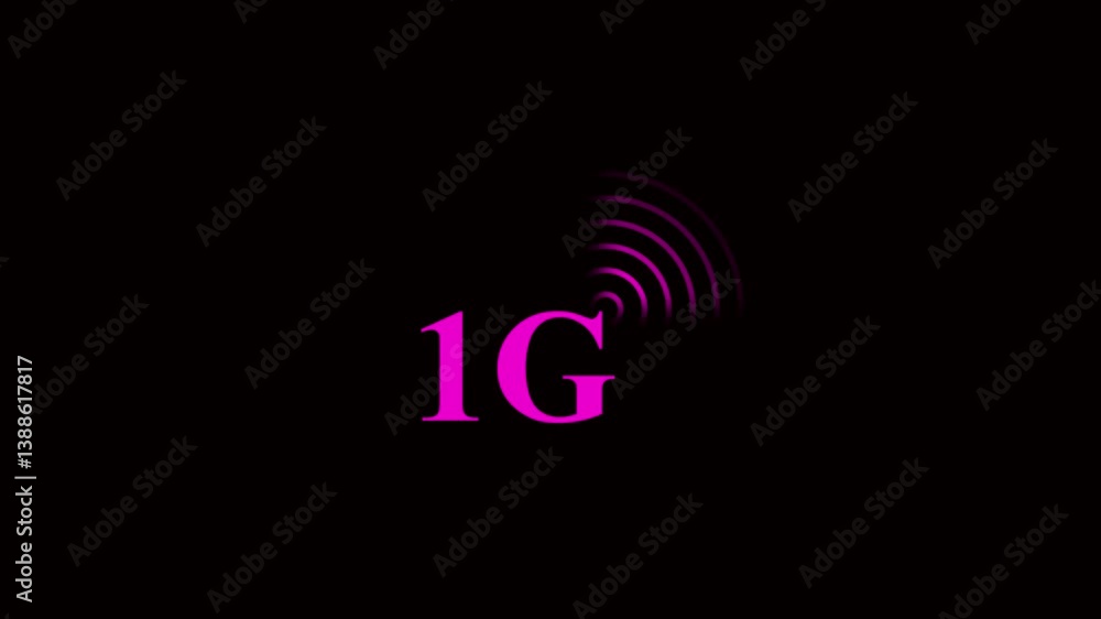 Aufkleber the animated 1g network icon design in flat icon. technology concept icon. 1g network animation on b