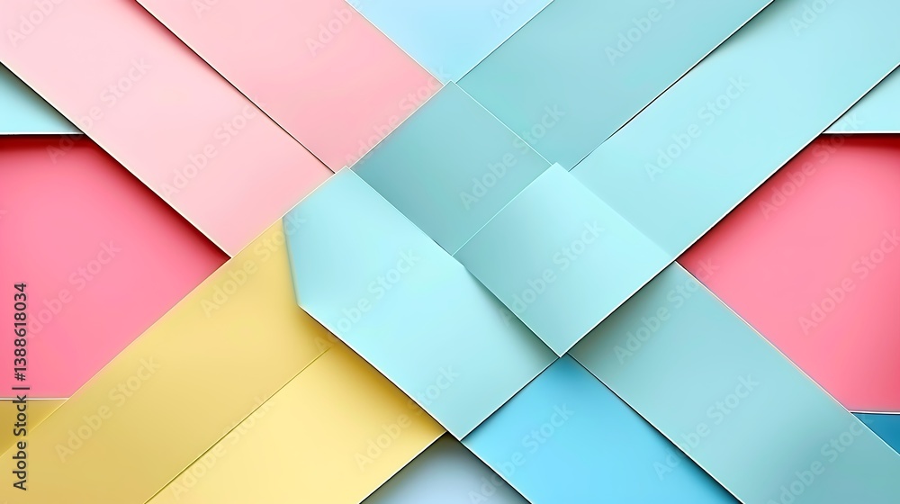 Poster Colorful overlapping paper strips create an abstract and elegant design