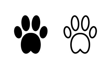 Paw icon vector illustration. paw print sign and symbol. dog or cat paw