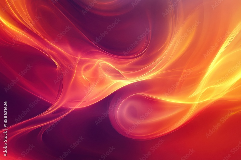 Poster surreal abstract background with glowing energy waves conveying movement and weight loss in bright w