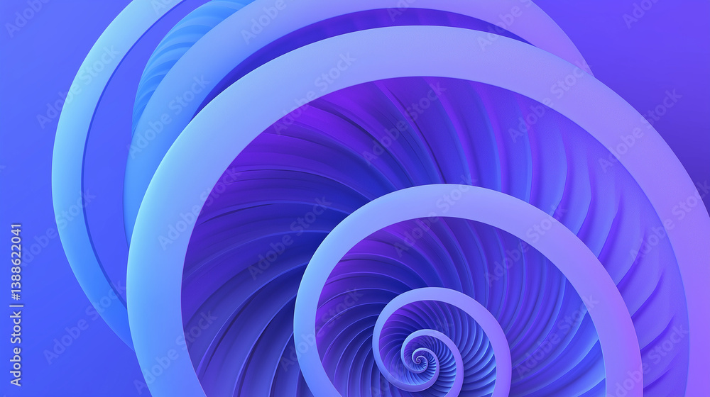 Poster abstract purple and blue spiral creating a tunnel effect