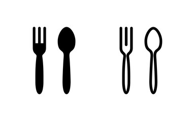 spoon and fork icon vector illustration. spoon, fork and knife icon vector. restaurant sign and symbol