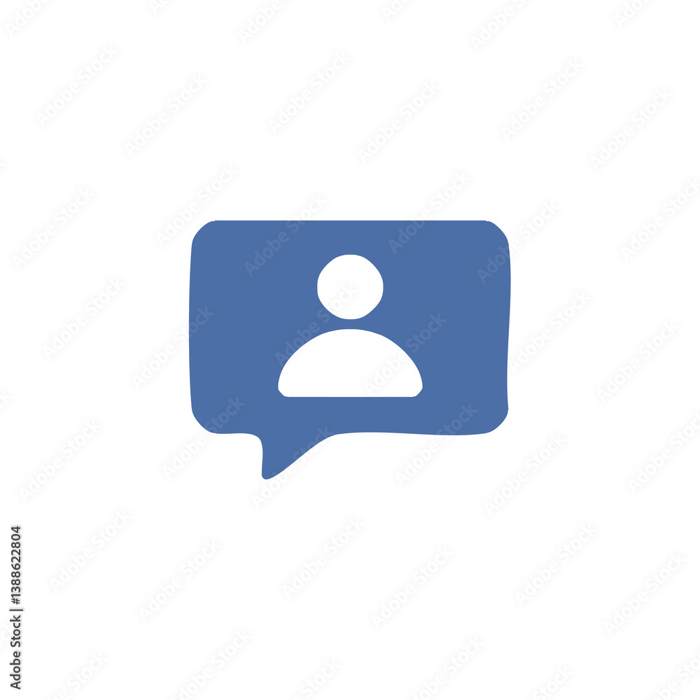 Poster vector shared contact, bubble speech with person icon. application and web interfaces, infographics,