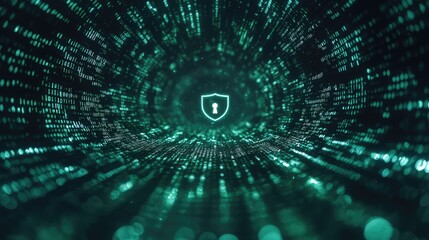 Obraz premium Digital shield icon symbolizing network security and data protection concept