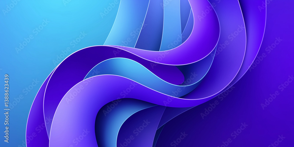 Aufkleber Abstract blue and purple waves creating a modern and dynamic background