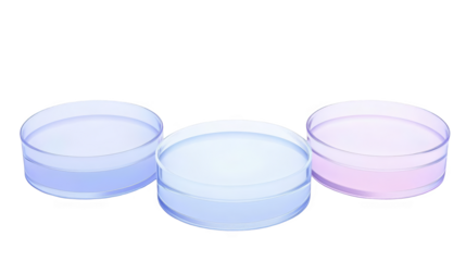 3D Render Of Laboratory Petri Dishes Against A Transparent Background